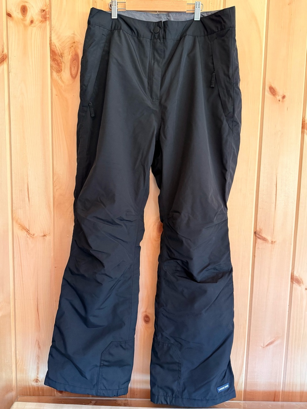 Lands' End Black Insulated Snow Ski Pants Women's Large Tall 14-16 Winter